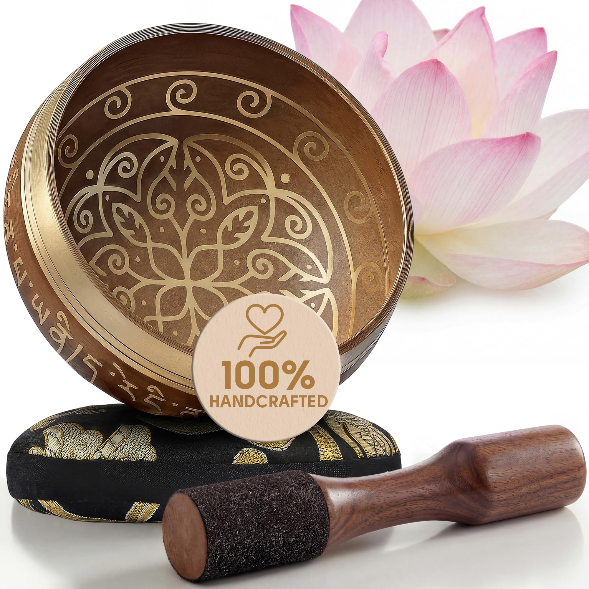 Silent Mind Tibetan Singing Bowl Set – Easy to Play &amp; Beginner Friendly Meditation Bowl with Cushion &amp; Mallet | Stress Relief &amp; Mindfulness | Gift-Ready