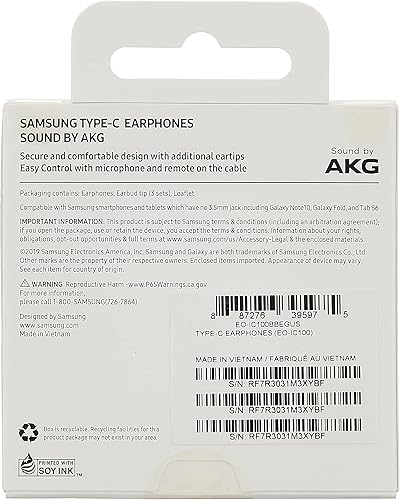 Miniatura 5 de SAMSUNG Auriculares tipo C con cable EO-IC100BBEGUS, negro, 0.98 x 0.71 x 48.82