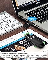 Vista 5 de Presentador inalámbrico de presentación remota Clicker: USB tipo C PowerPoint Clicker con puntero rojo Control PPT de largo alcance - Avanzador