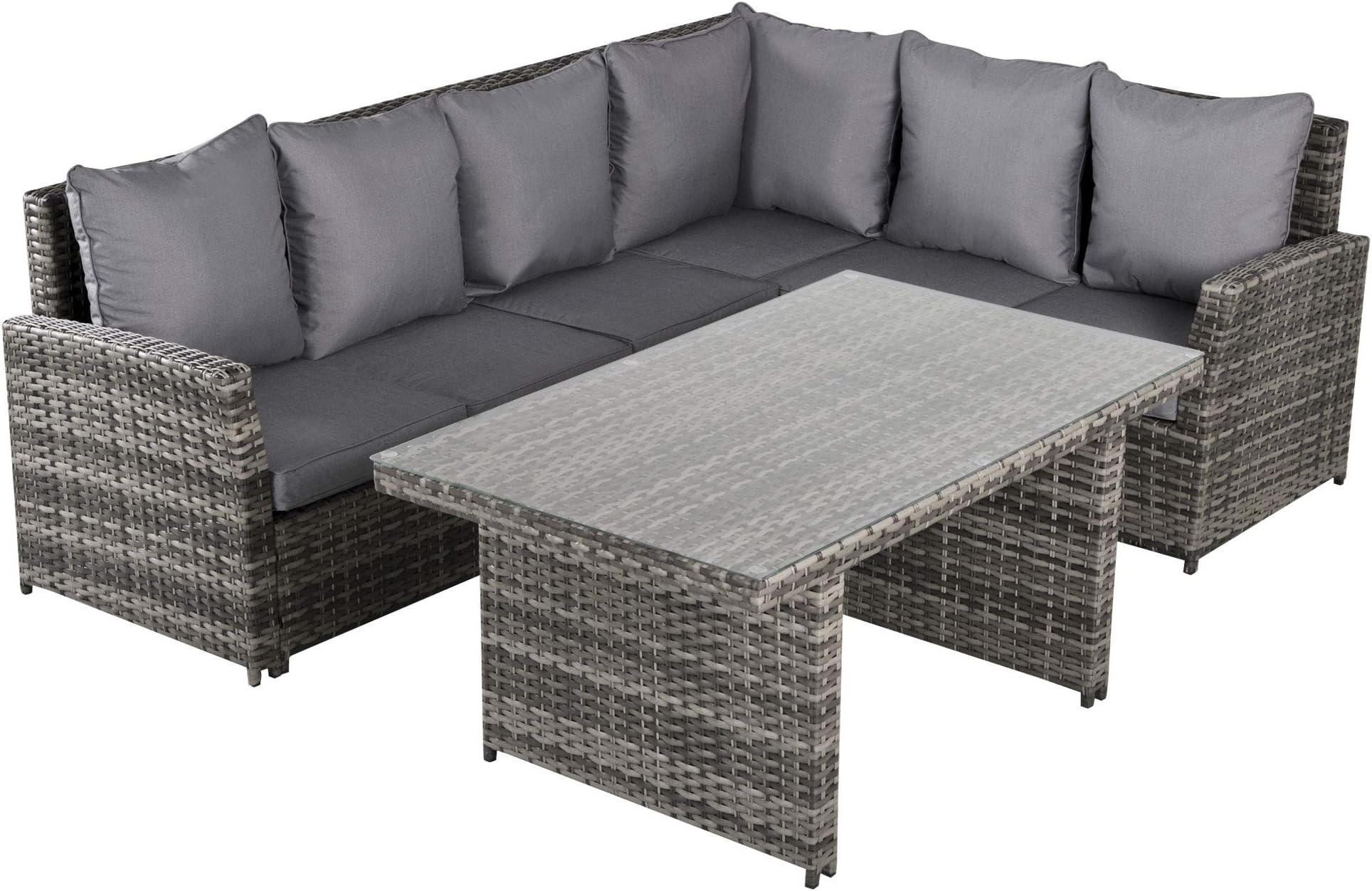 Outsunny Set Tavolo Da Giardino Con 2 Sedie Pieghevoli E Ombrellone Per