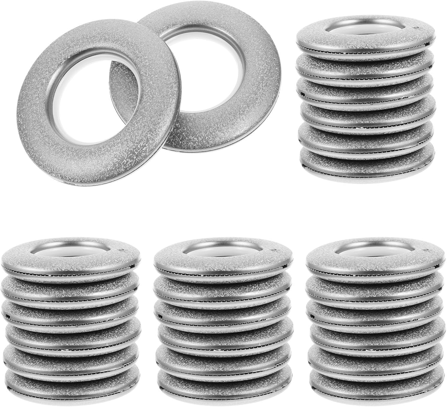 YARNOW 80pcs Self Locking Curtain Rings for Wardrobe Door Shades and Curtains, Silver Plastic Pp Material with Easy Installation and Anti-Slip Design, DIY Accessory for Window Drapery