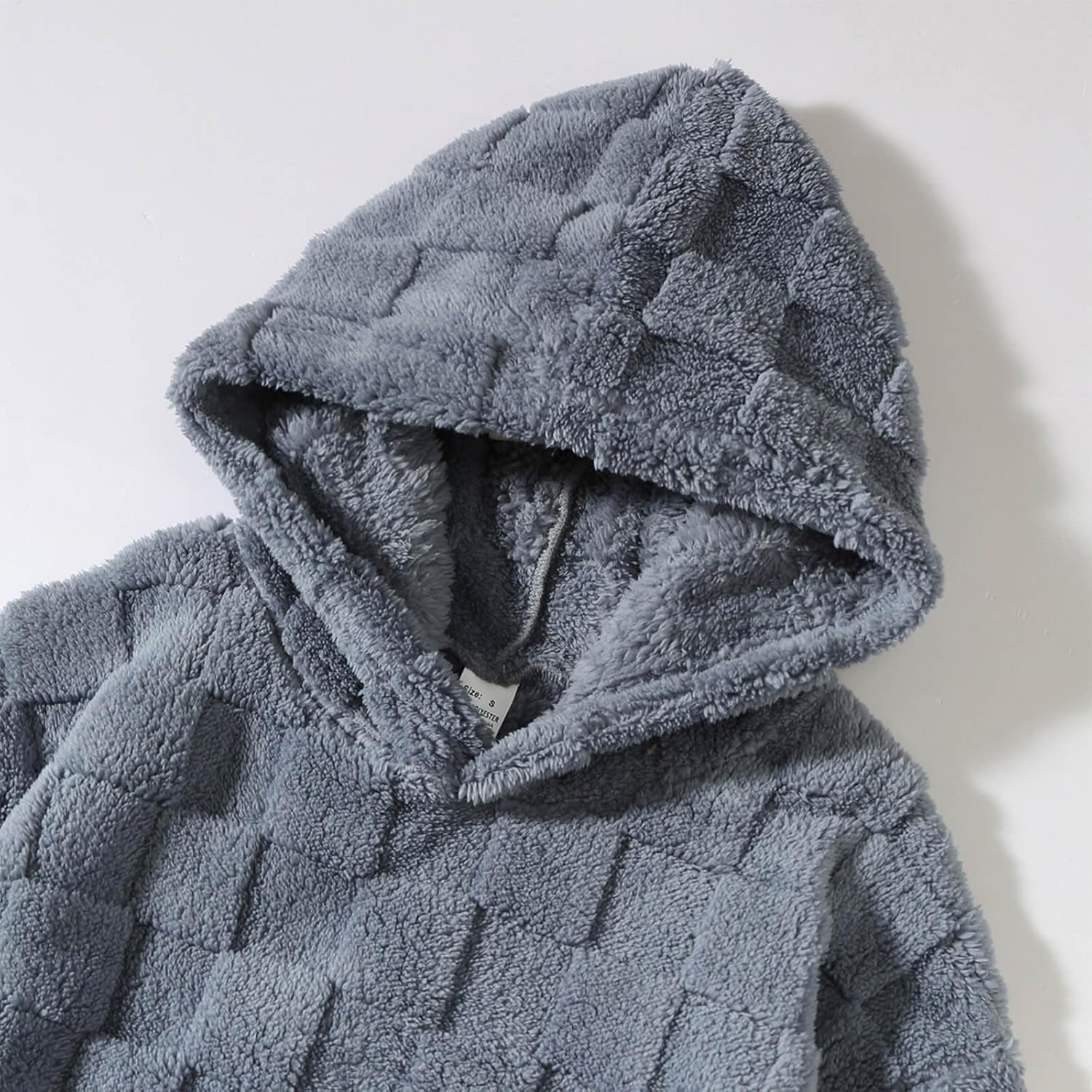 Mens Fleece Lined Track Suits 2 Piece Sets Fuzzy Sherpa-Lined Hooded Sweatshirt and Pants Plaid Loungewear Sleepwear - Image 6