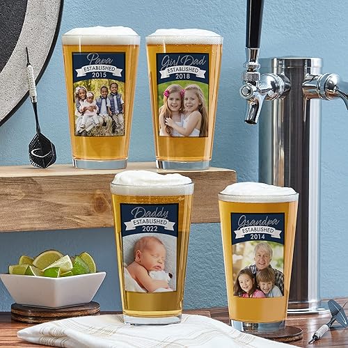 Vista 9 de Let's Make Memories Vaso de cerveza personalizado con foto - Para fanáticos de la cerveza - Vaso de pinta fotográfica - Vaso de cerveza individual