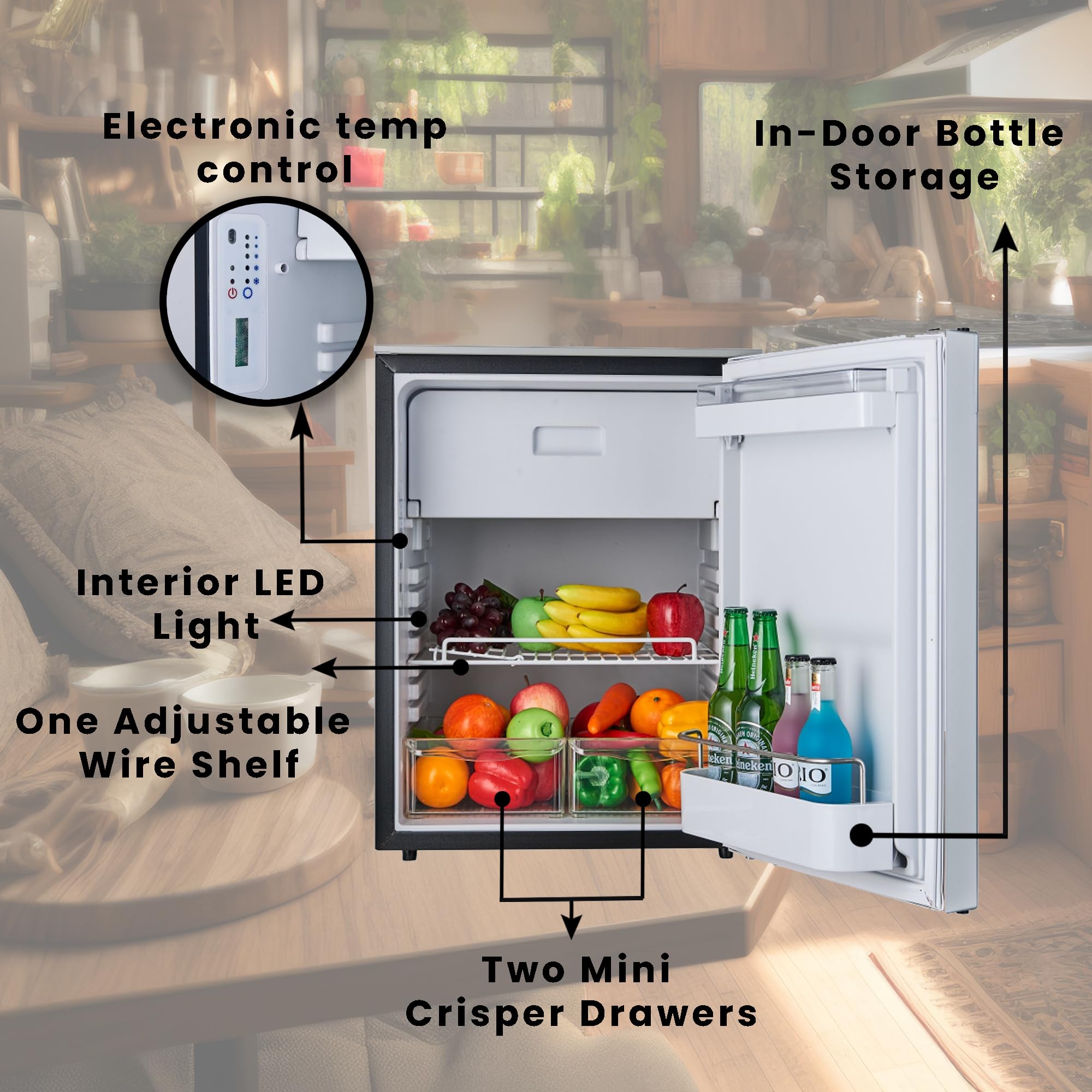 Equator 12v/Dc Mini-Fridge Freezer 2.8cf Silver For RV Boat Off-Grid+Ac/Dc Adapter on Fridge.com - View 5
