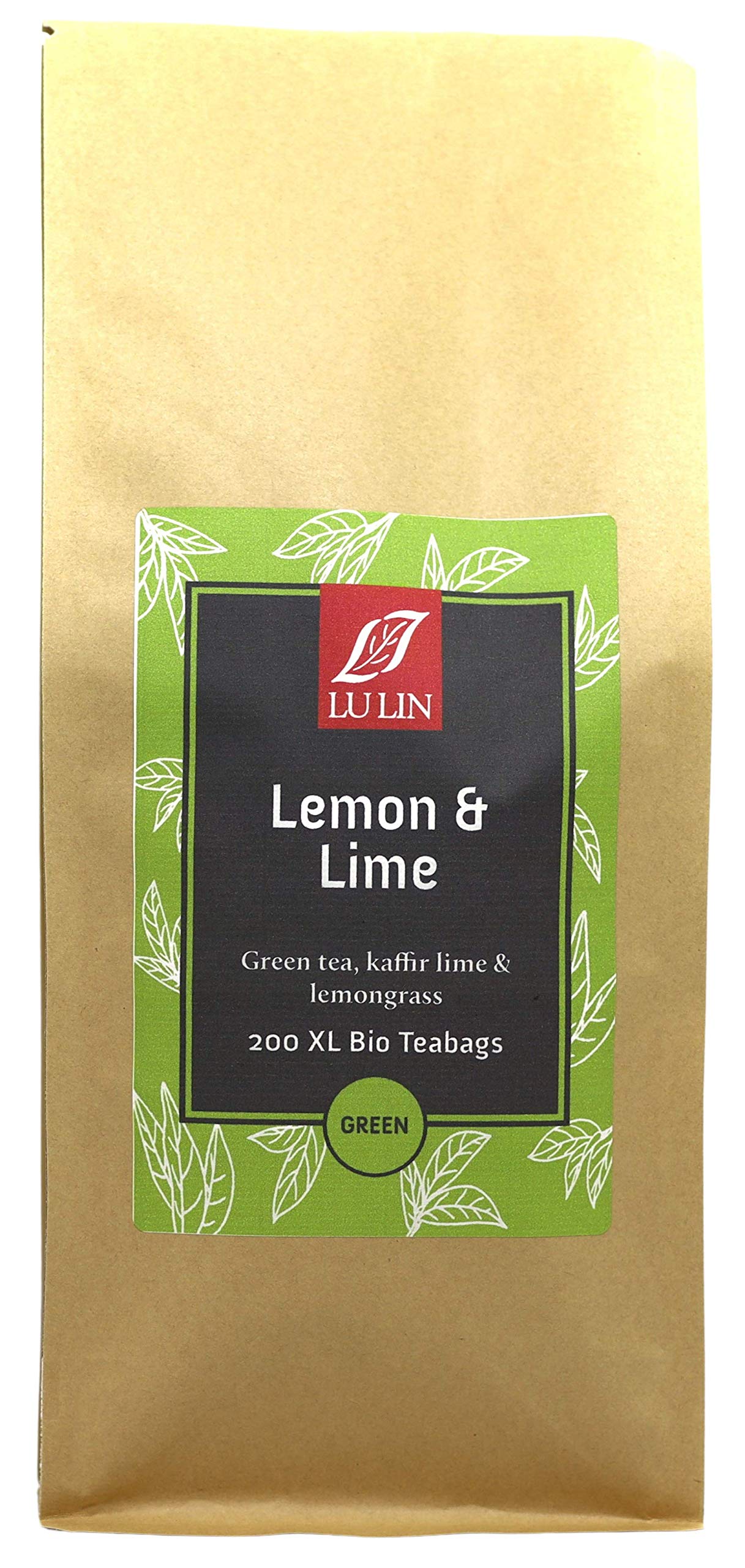 LuLin Teas Lemon & Lime Biodegradable Pyramid Teabags, 500 g, 200-Count