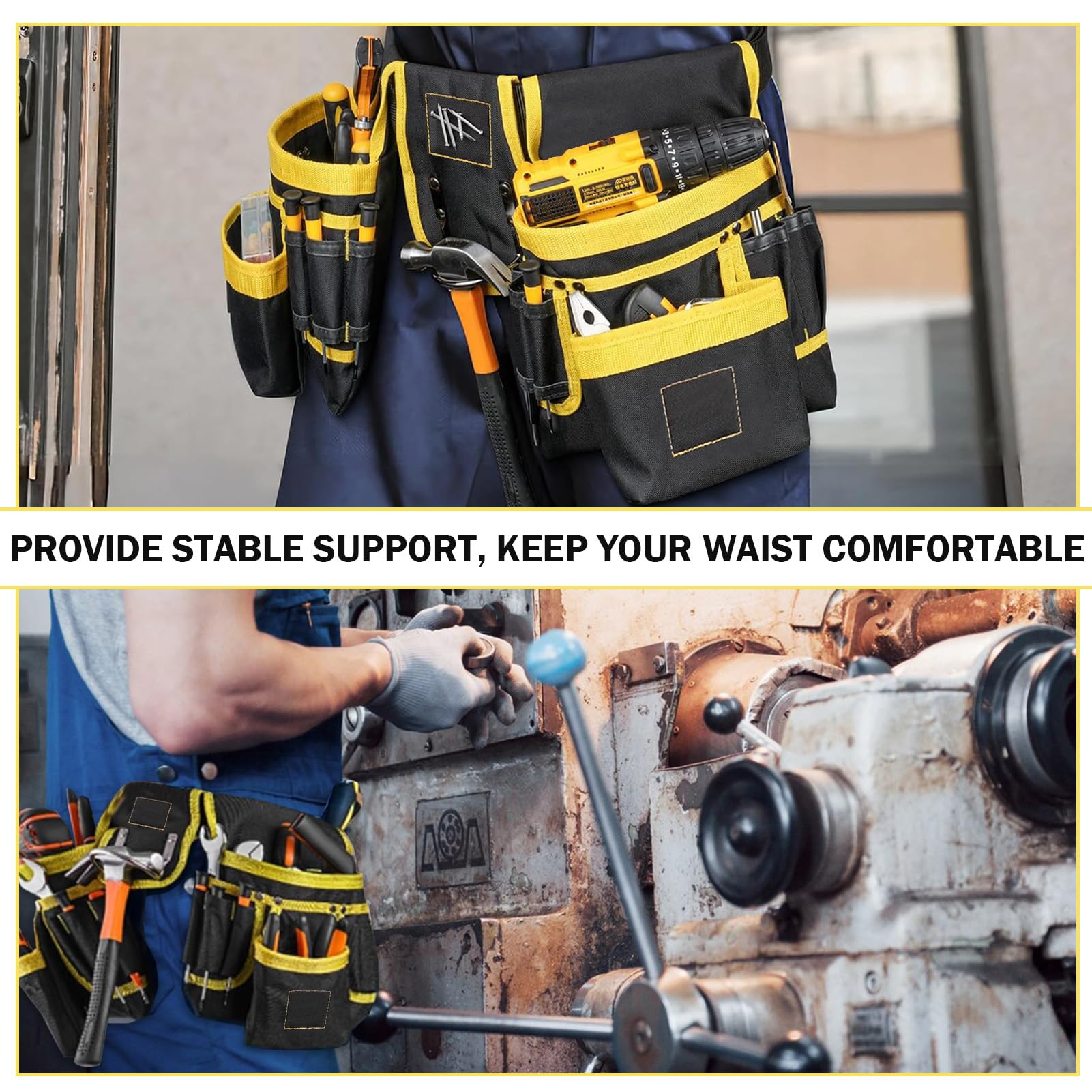 Cintura Porta Attrezzi,Porta Attrezzi da Cintura, con 26 tasche Cintura per Attrezzi da Lavoro,Cintura Elettricista per uomo,staccabile e regolabile per elettricisti,falegnami