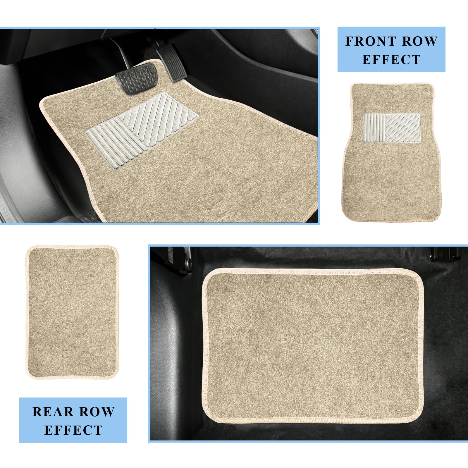 4PCS Car Floor Mats Waterproof Non-Slip Car Floor Liners with Safety Heel Pad All-Weather Wear-Resistant Mats Heavy Duty — view 5