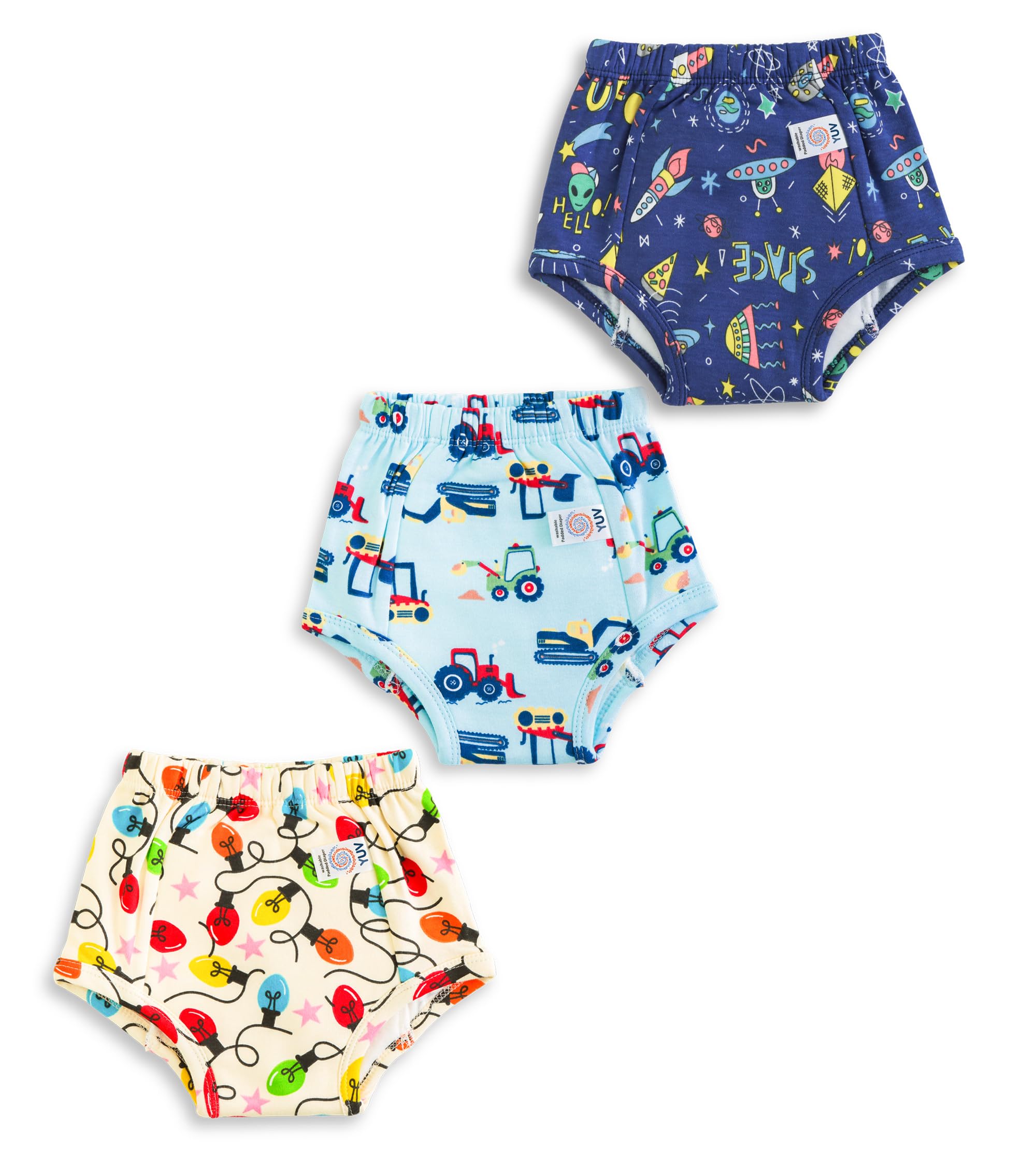 YUV 100% Cotton Padded Underwear for Baby Toddler Boys and Girls, Pack of 3-picture-11