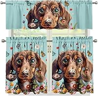 Vista 35 de Juego de 250 cortinas de cocina con bandera estadounidense para ventanas, fácil de instalar, cortinas cortas de 24 pulgadas con bolsillo para barra