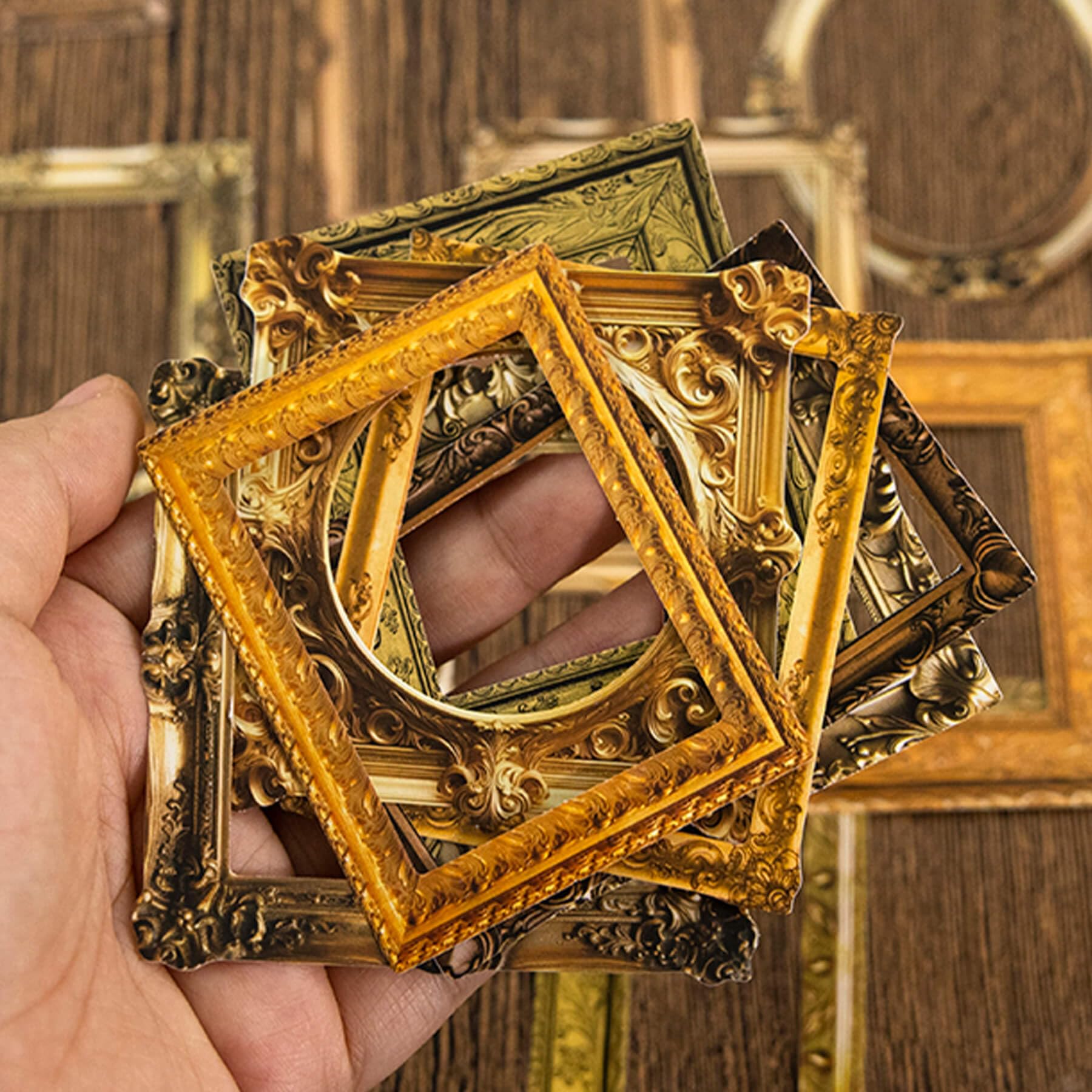 Photo 1 of 100 Pcs Vintage Frame Stickers Metallic - Scrapbooking Stickers & Embellishments for Journals, Planners, Vision Board Supplies,Junk Journals, Wedding Albums | Scrapbook Supplies & Decorations