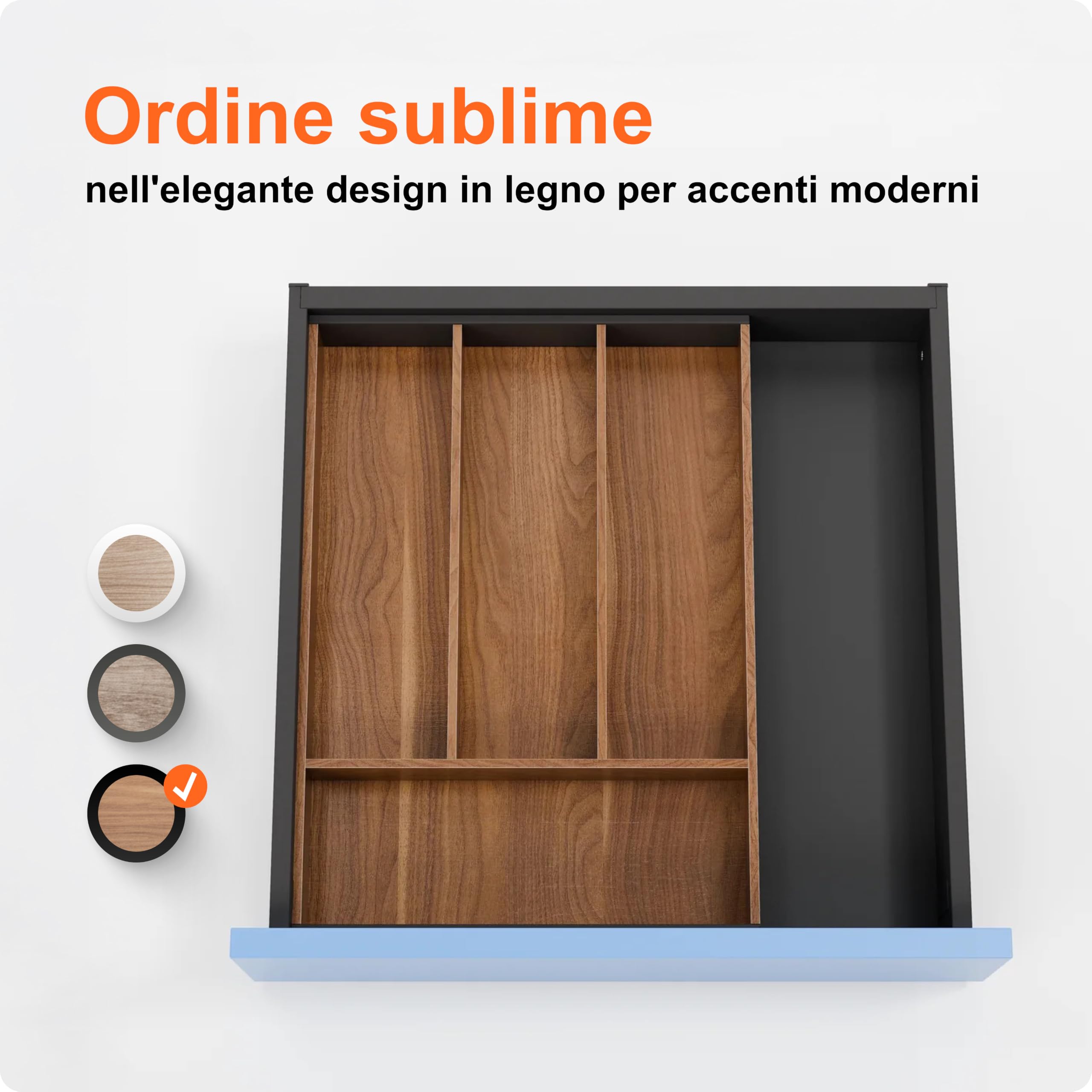 blum AMBIA-LINE inserto portaposate 42cm legno | Noce Tennessee