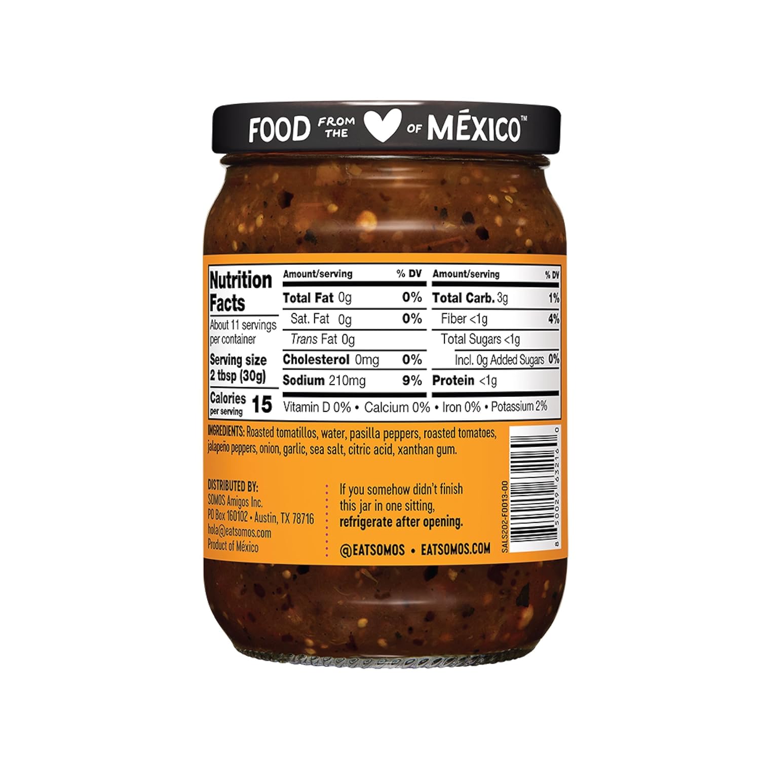 SOMOS Fire Roasted Mild Salsa - Authentic Mexican Flavor & Trusted Quality – Gluten Free, Non-GMO & Vegan - Perfect for Chip Dip, Tacos & Tostadas | 12 oz Jar (Pack of 6)