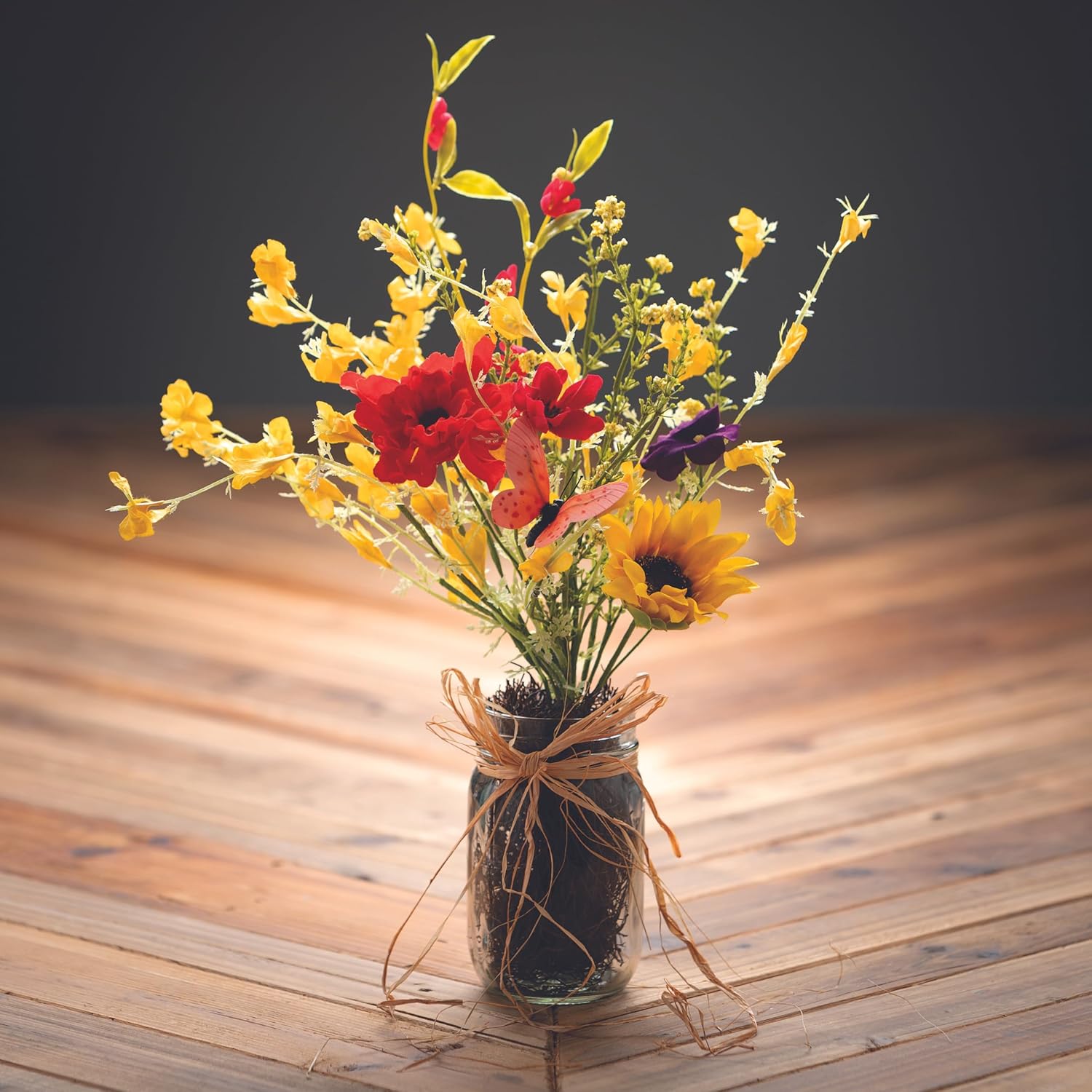 Sullivans Faux Wildflower Arrangement in a Glass Jar