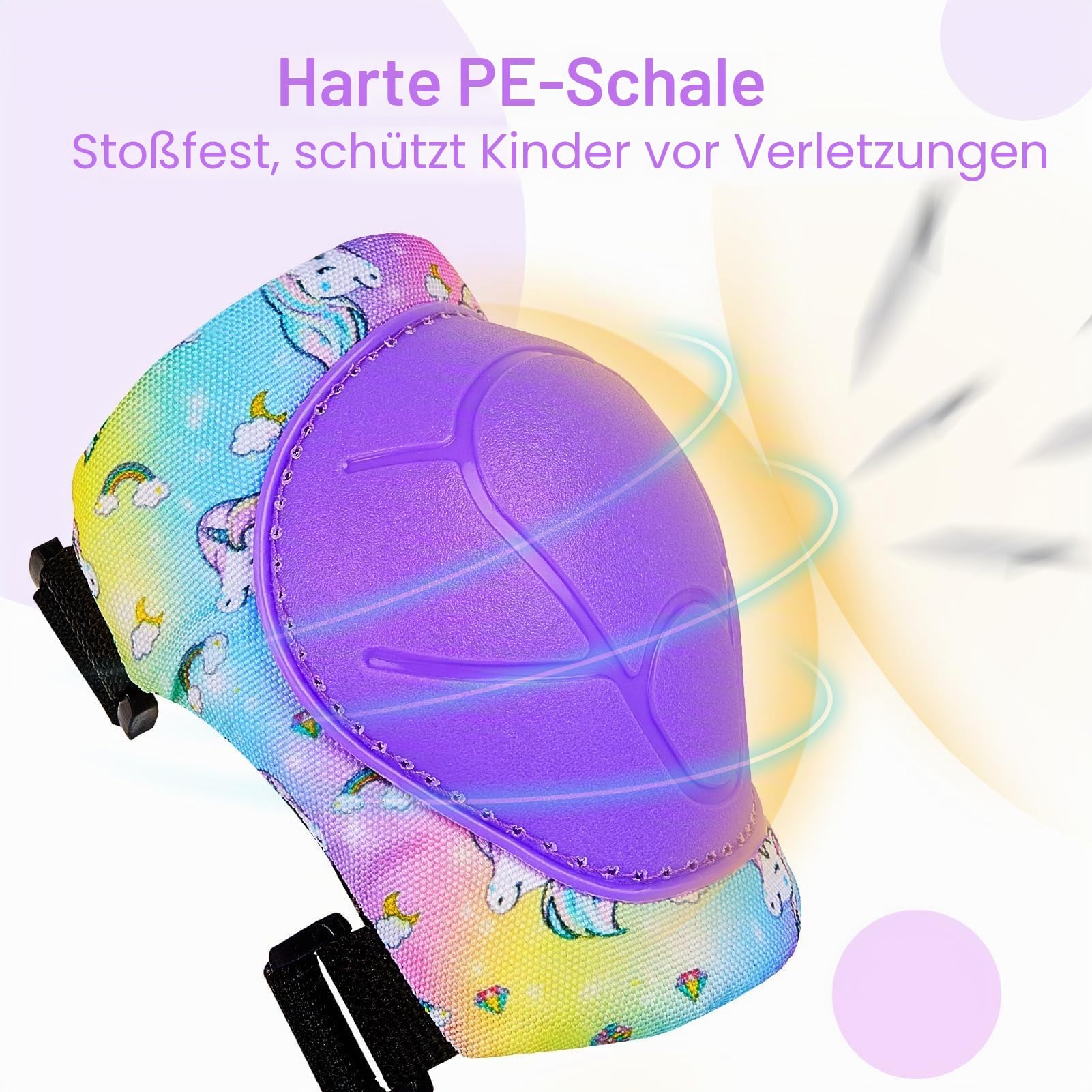 Unicorn Castle Knieschoner Kinder Schoner Set Inliner Schützer 6 in 1 Schutzausrüstung Kinder Ellenbogenschoner Handgelenkschoner Protektoren für 3-8 Jahre