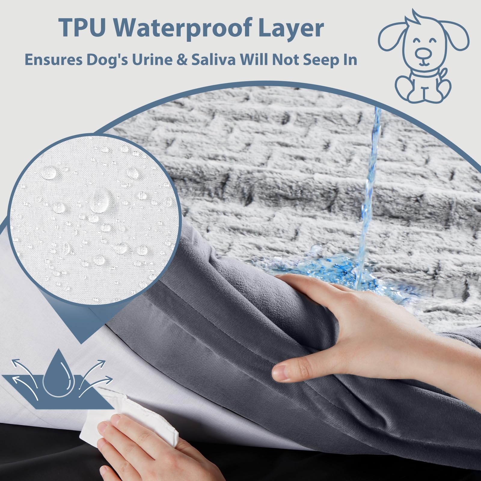 WNPETHOME XXXL Big Dog Bed, Washable Dog Couch with Removable Waterproof Cover, Orthopedic Large Pet Sofa Bed with Bolster Sides for Sleeping - image 7