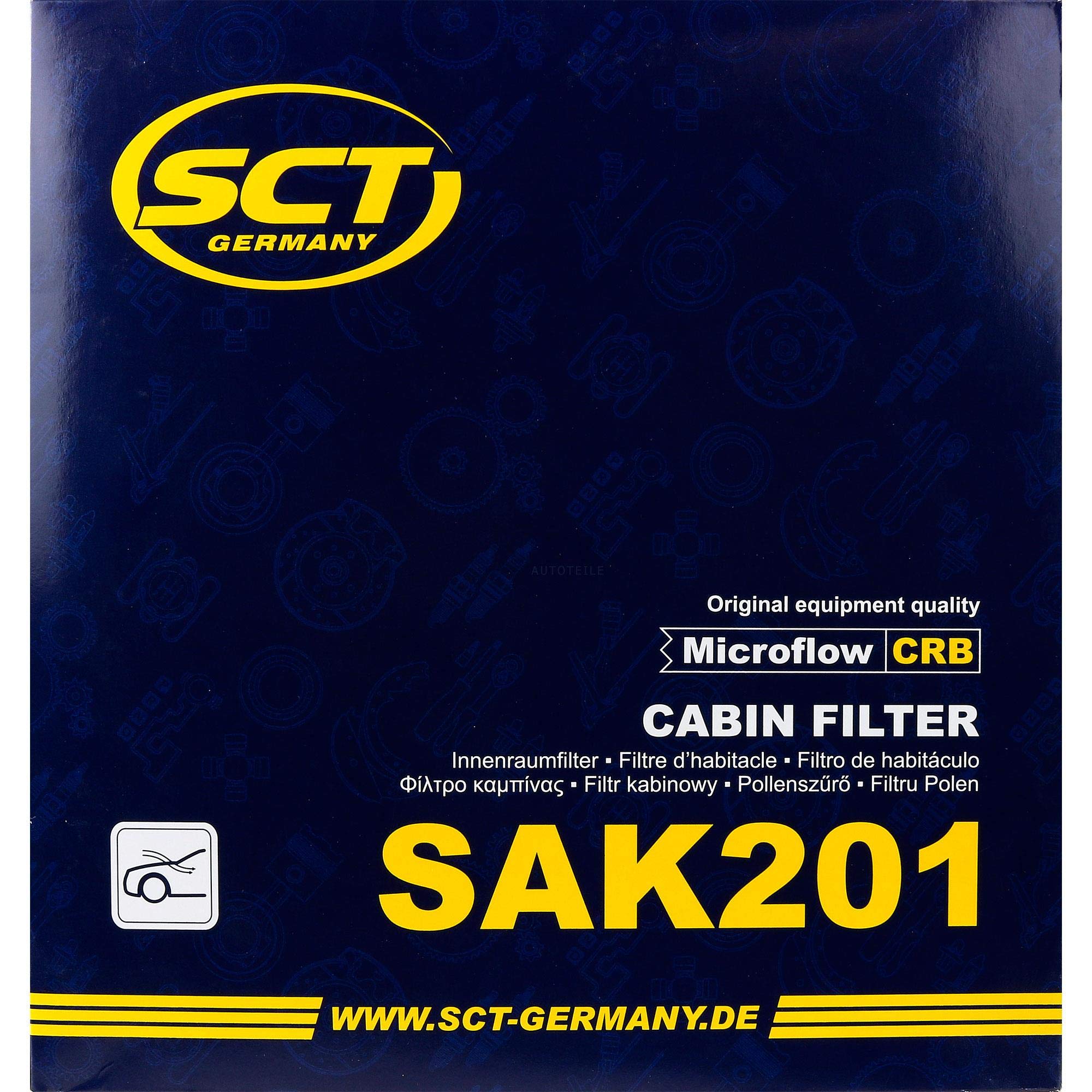 Set 85500069 SAK 201 5 filtros originales SCT para habitáculo, filtro de polen