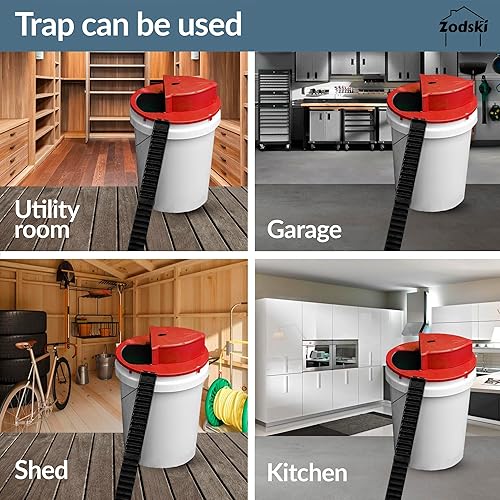 Miniatura 5 de Paquete de 2 tapas de trampa para ratones, tapa de trampa para ratas, compatible con cubeta de 5 galones, trampas para ratas, trampas para ratones