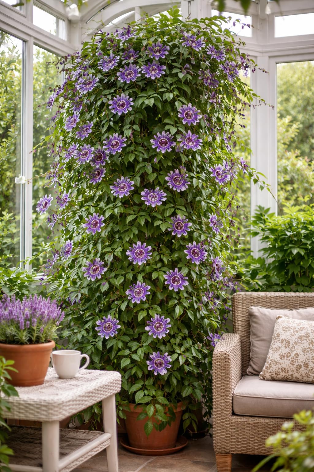 Winterharte Passionsblume Passiflora Purple Haze 40-60 cm – Exotische, Mehrjährige Kletterpflanze mit Lila Blüten – Bienenfreundlich & Frosthart