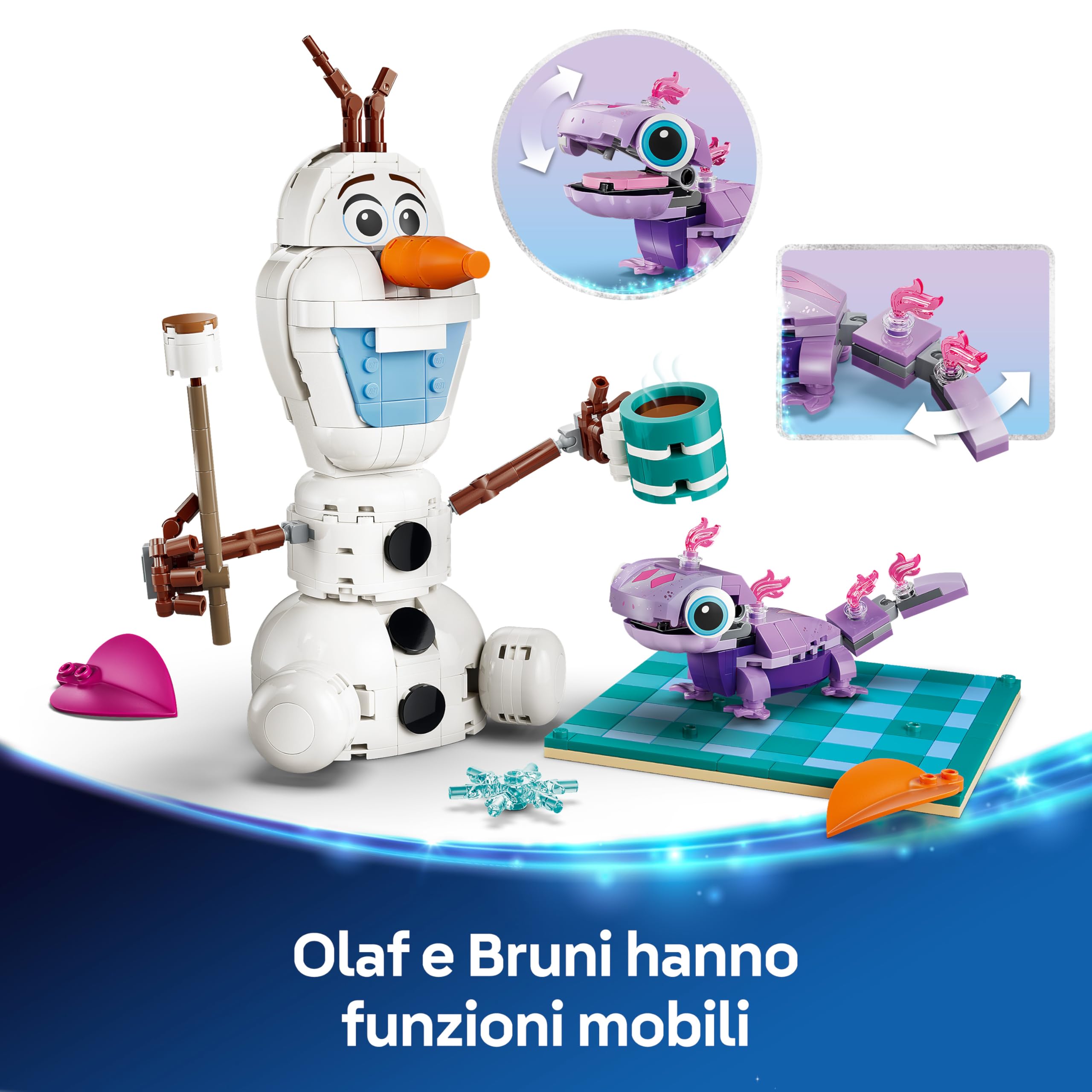 LEGO | Disney Frozen Il Divertente Picnic di Olaf e Bruni - Pupazzo di Neve Giocattolo con Coperta da Picnic e Accessori - Decorazione per la Camera da Letto - Regalo per Bambine da 7 Anni - 43287