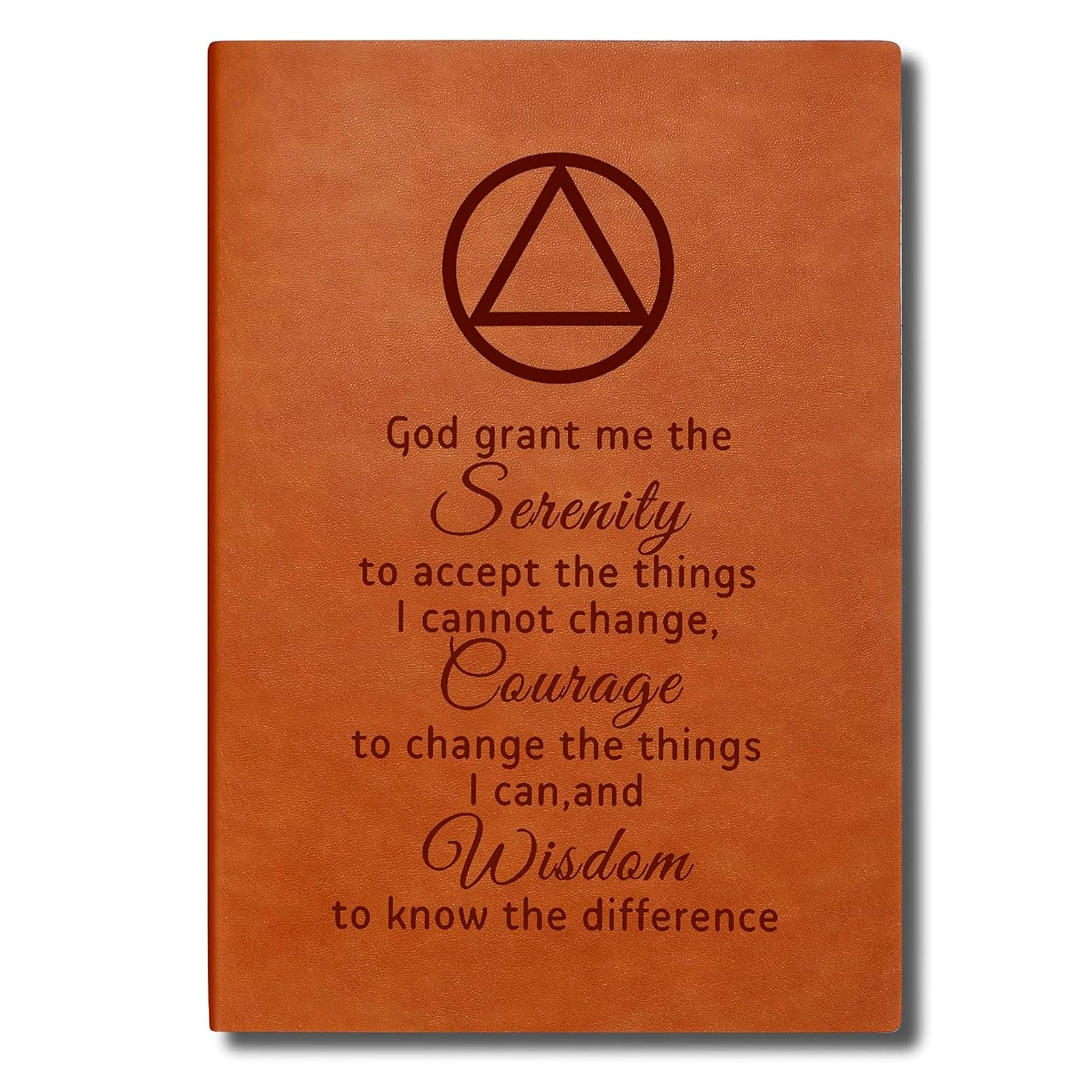 AA & NA Sobriety Leather Notebook Addiction Recovery Gift for Friends Women Men Birthday Gifts New Beginnings Gifts for Friends (God grant me-AA)