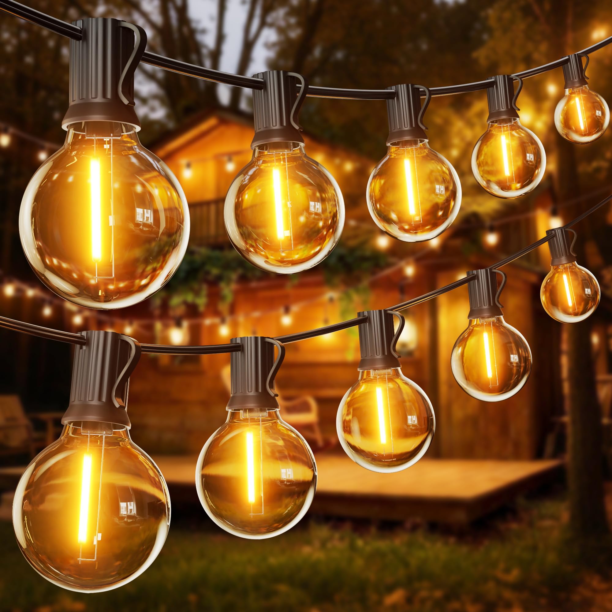 Guirlande Lumineuse Guinguette Exterieur 33.5M G40 110FT 56+2 LED IP54 Imperméable Connectable