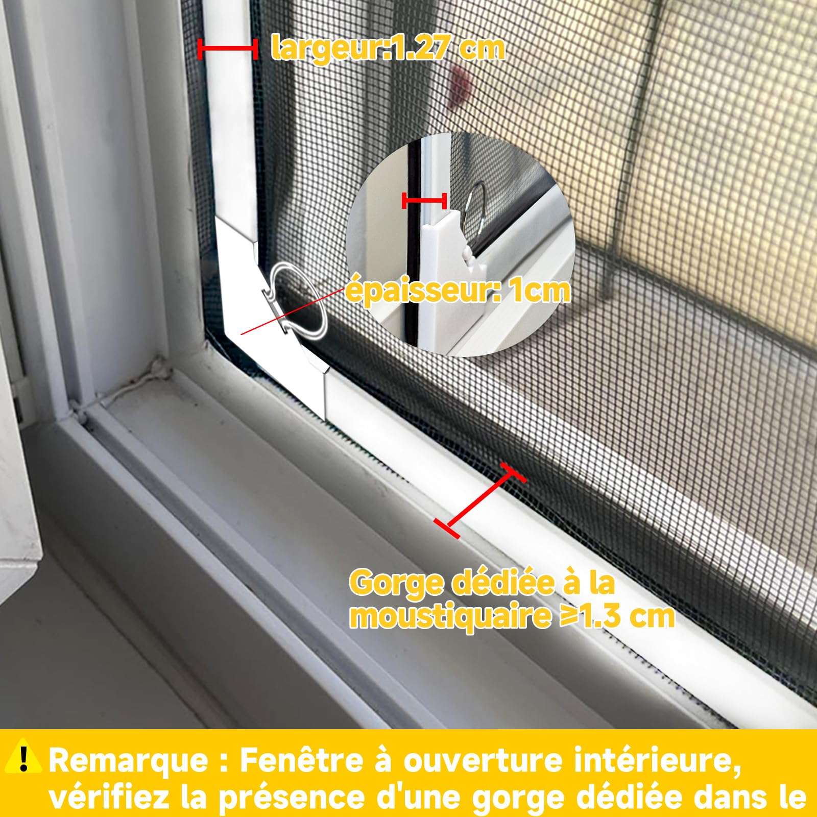 HOFUDON Moustiquaire Fenêtre Magnétique 130x150 cm,Durable Fibre de Verre, Taille Ajustable DIY,Moustiquaire Aimantée Fenetre Sans Perçage/Cadre Détachable,Aération Optimale & Vue Dégagée