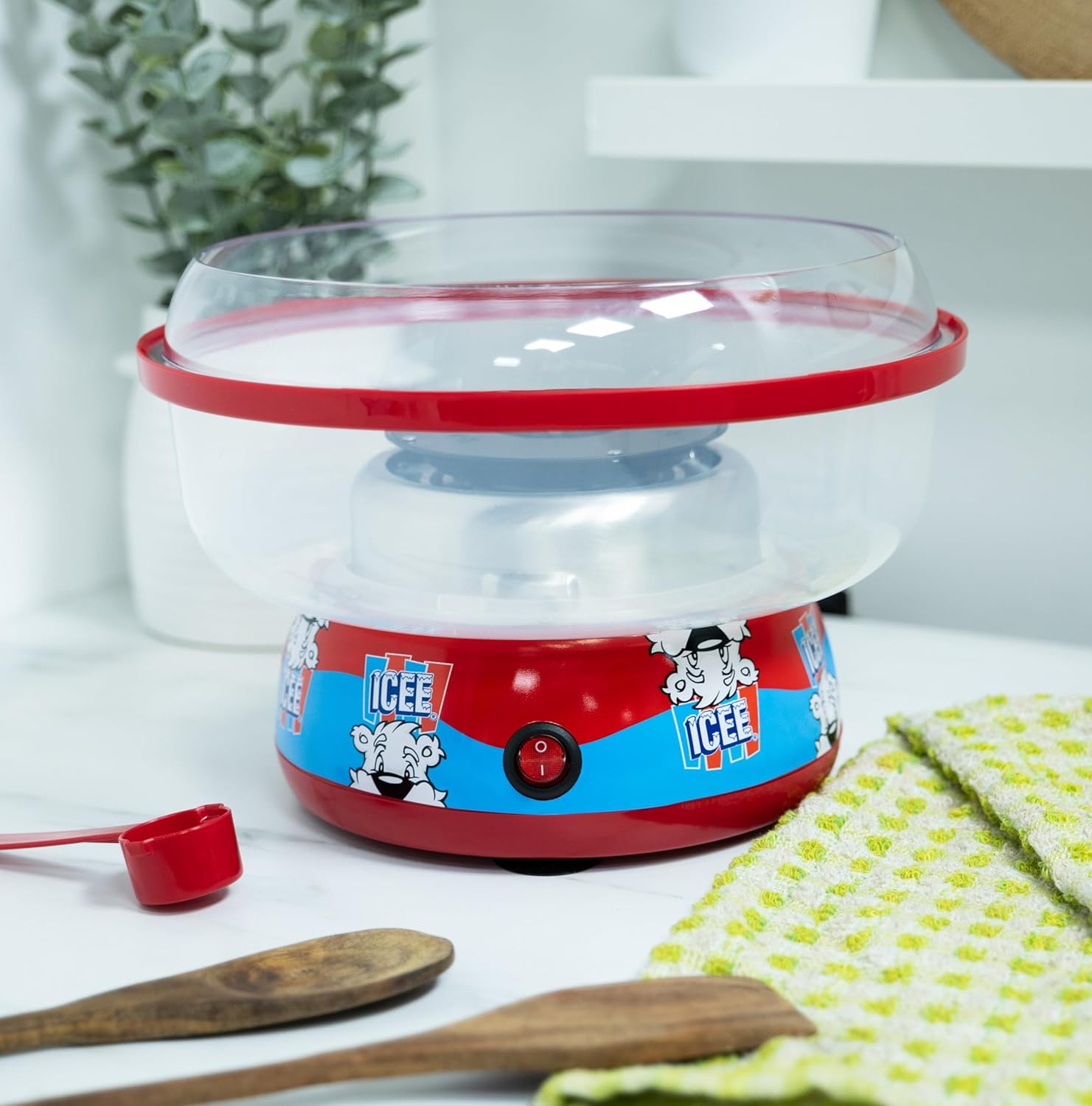 ICEE Cotton Candy Machine – Create Iconic Blue Raspberry Flavored Cotton Candy at Home – Complete with Sugar, Easy to Use, Perfect for Parties, Birthdays, and Family Fun