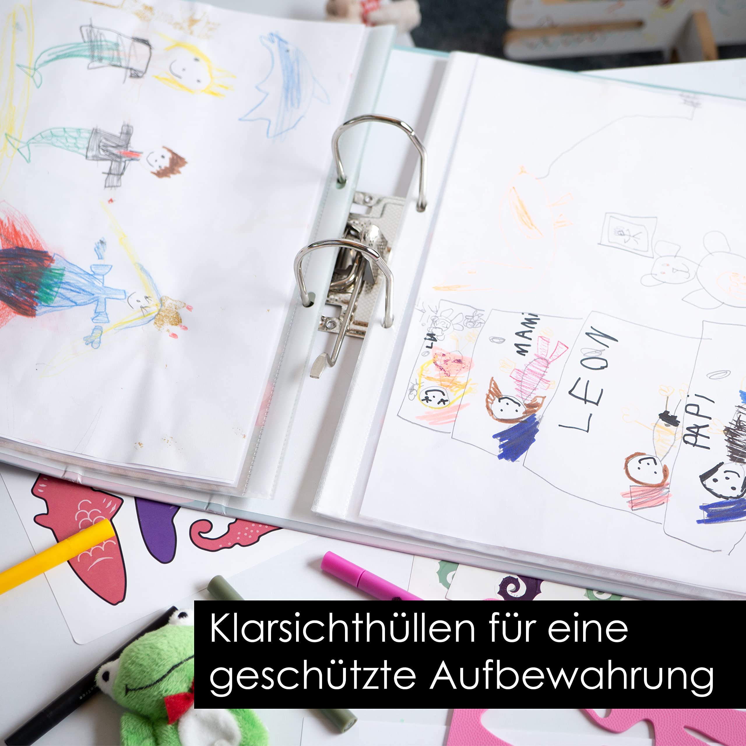 OfficeTree Kindermap – A4 Zeepaardjes, Voor Peuterwerkjes, Met Stickers En 20 Insteekhoezen