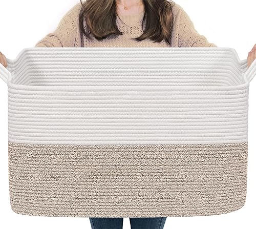 Miniatura 11 de Goodpick Contenedores de almacenamiento en forma de cubo – Cestas de estante para toallas, libros y ropa, contenedores de almacenamiento de armario