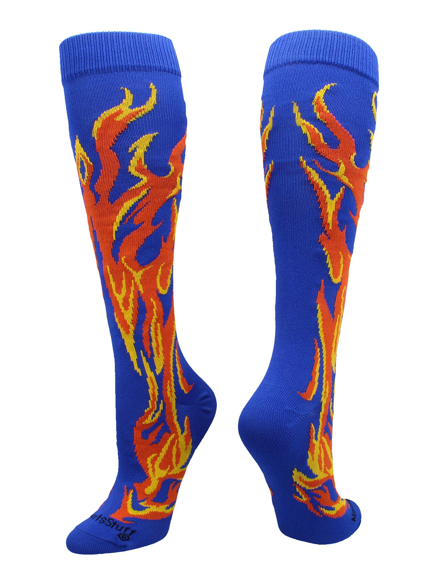 MadSportsStuff Flame &amp; Fire OTC Socks for Kids – Youth Athletic Socks for Soccer, Softball, Baseball – Moisture Wicking