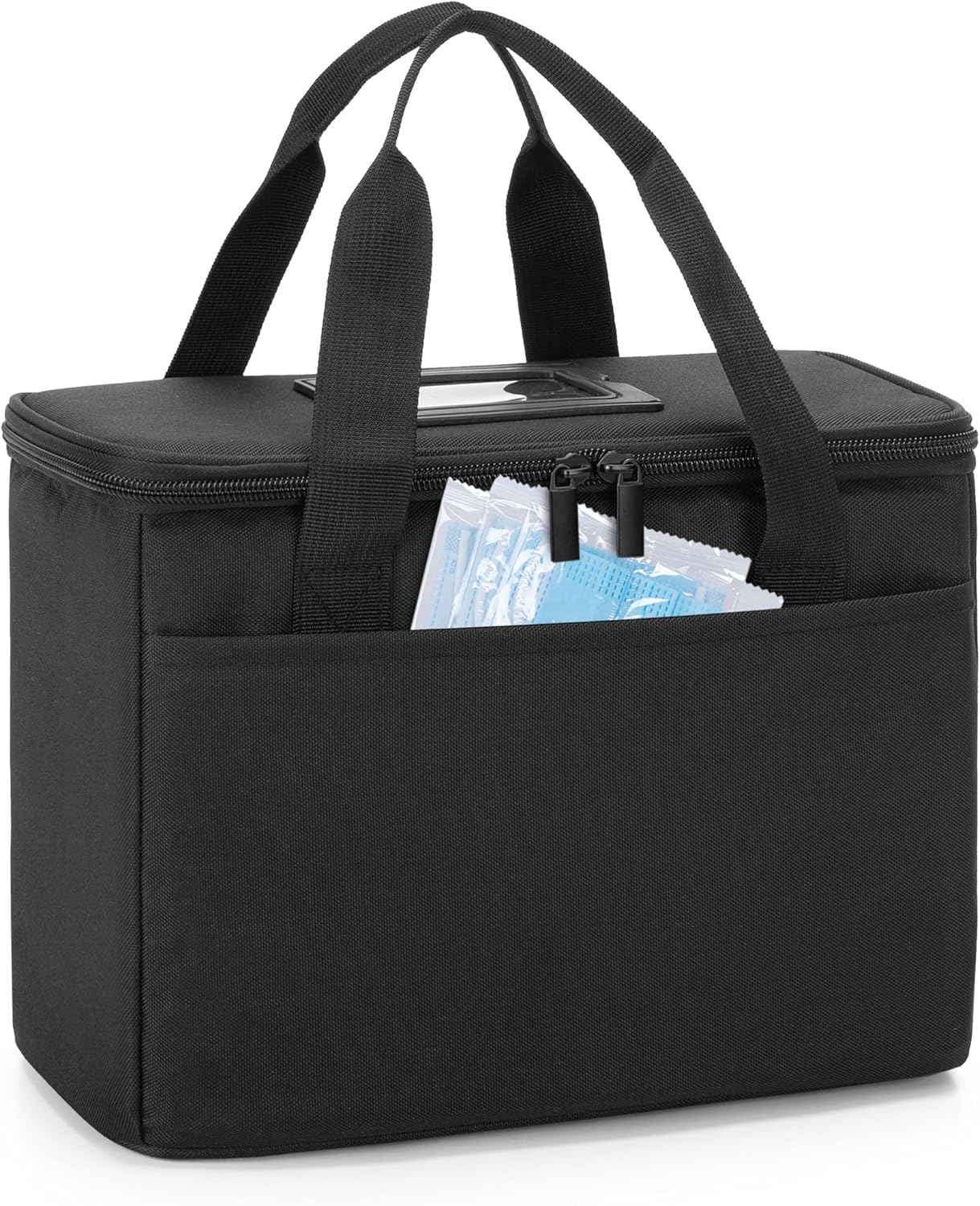 Trunab First Aid Bag Empty Small Medicine Storage Case, Insulated Medication Cooler Bag, Travel Pill Bottle Organizer for Prescription, Insulin, Supplements or Medical Supplies, Black(Bag Only)