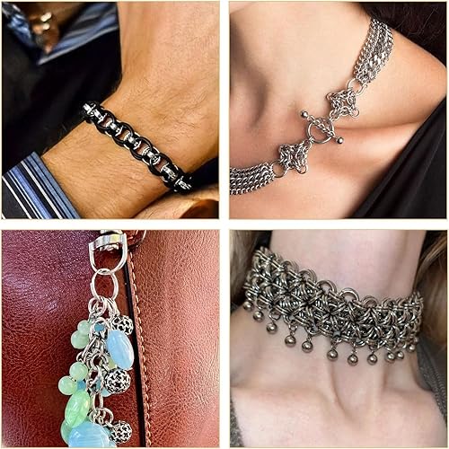 Miniatura 4 de Pandahall - 600 anillos divididos de acero inoxidable de doble bucle de 4/5/6/7/8/0.394 in, conectores de llavero redondos para joyería, pulseras,