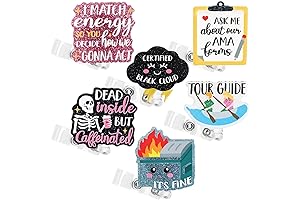 Xylolfsty 6-Pcs Funny Nurse Badge Reels