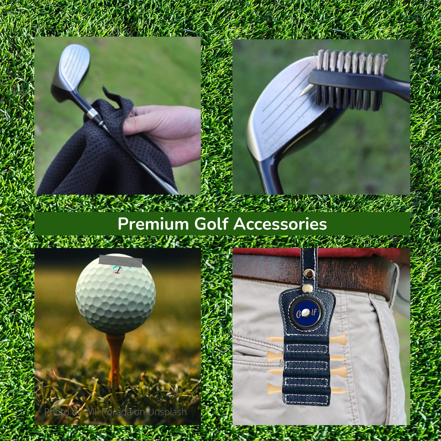 Regalos de golf – Regalos de cumpleaños para hombres que lo tienen todo – Accesorios de golf para hombres – Gadgets para hombre 2023 – Multiherramienta, Divot, cepillo, toalla, camisetas,