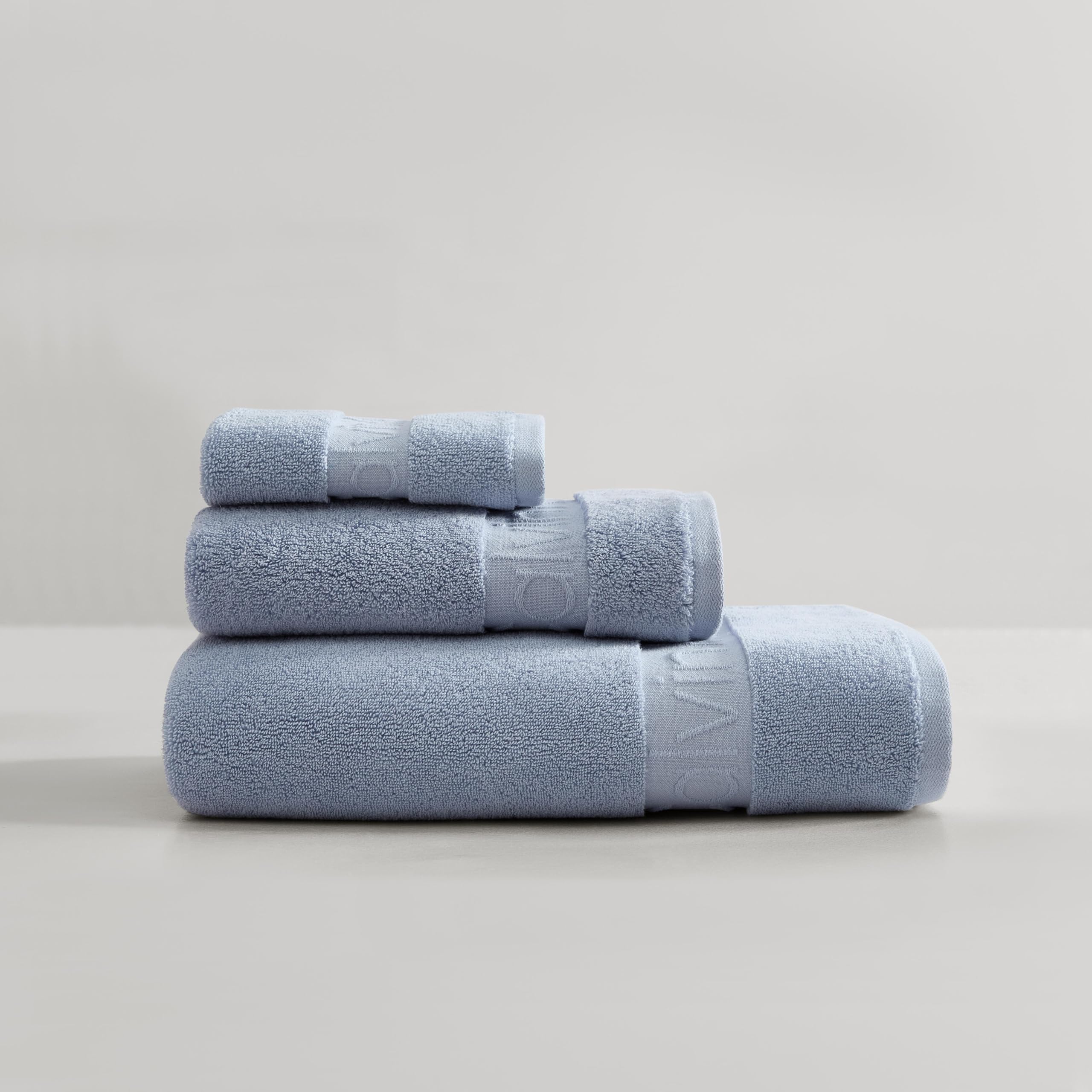 Calvin Klein バスタオルセット コットン100%タオル 柔らかく吸水速乾 プラッシュゼロツイスト お風呂 ハンドタオル 3枚セット アイコニックブルー