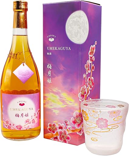 Amazon Co Jp 高級 新梅酒 梅月姫 うめかぐや ごま焼酎仕込 樽熟成本格梅酒 シリアルナンバー入り 国産 母の日 父の日 ギフト 贈り物 誕生日 梅月姫 7ml 桜水紋ロックグラス 日本製 食品 飲料 お酒