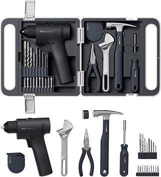 HOTO 25PCS Household Tool Kit with 16V Brushless Drill 50 N m High Torque