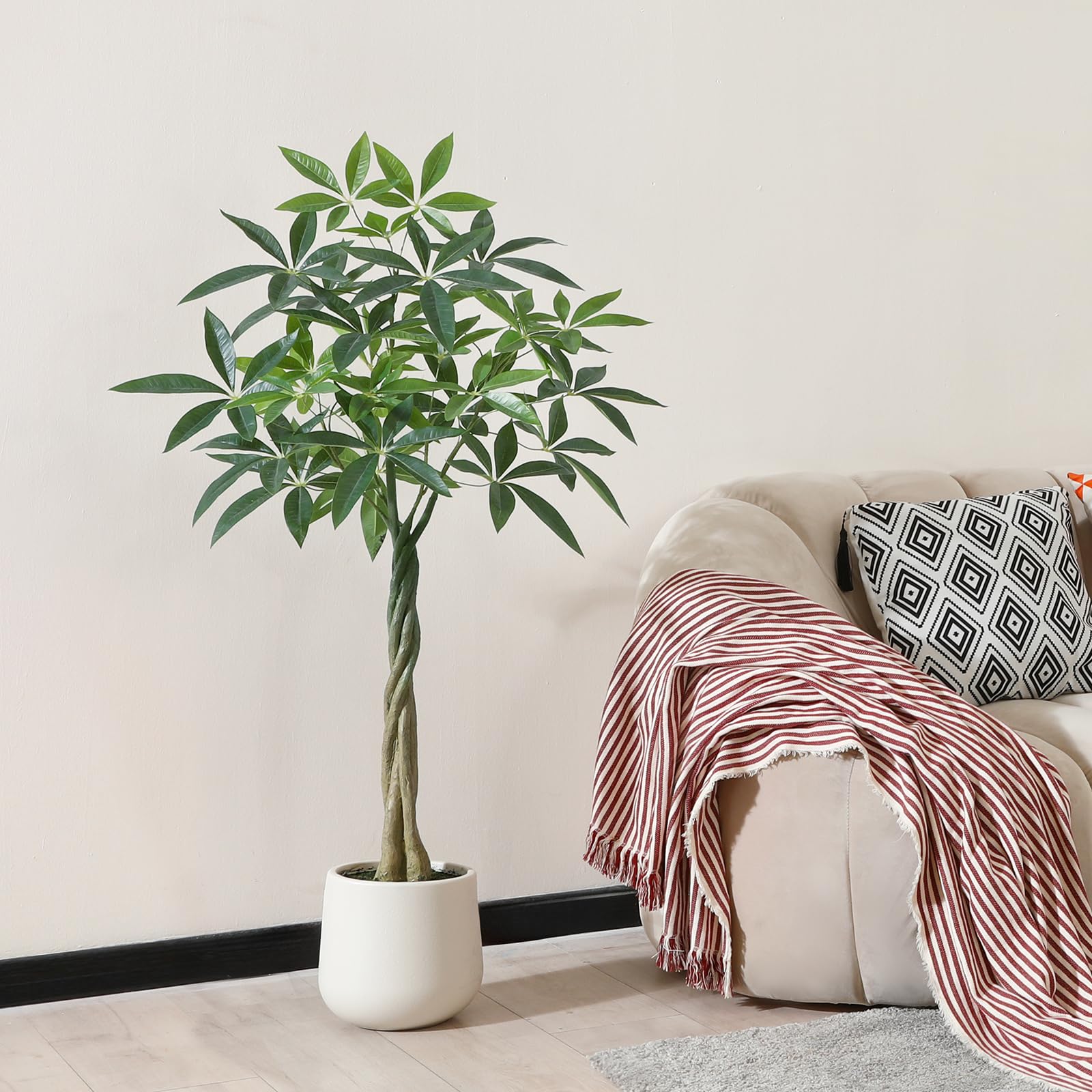 Amazon.com: 4FT Artifical Money Tree, Fake Pachira Money Trees with White  Planter, Potted Faux Fortune Money Plant Indoor with Realistic Leaves for  Office Home Living Room Outdoor Gift : Home & Kitchen