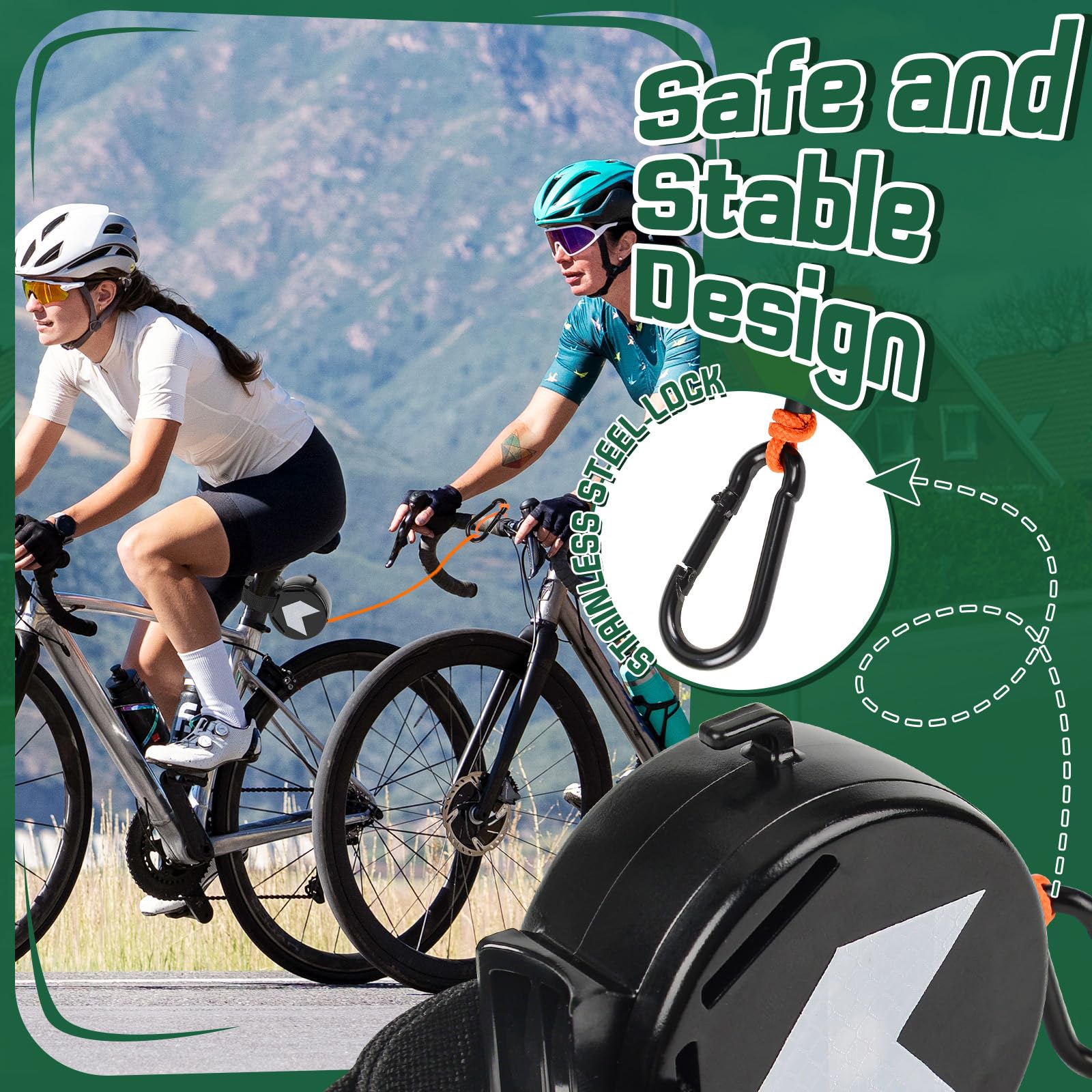 Barre Traction Bicyclette 2.5 M Rétractable Barre Traction Vélo Enfant RAFIYU 2,5m - Corde Remorquage Rétractable - Capacité 500 Lb Corde élastique 2.5m