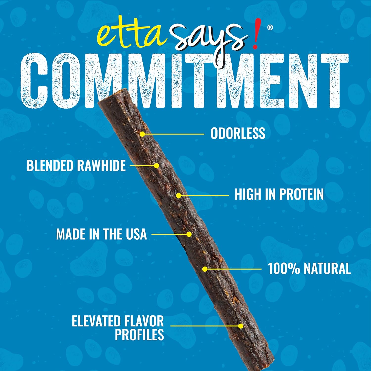 etta says! Premium Crunchy 7" Rabbit Dog Chews - Grain-Free Dog Treats, Good for Teeth, Easy to Digest - Made in The USA (20 Count Pack of 1)