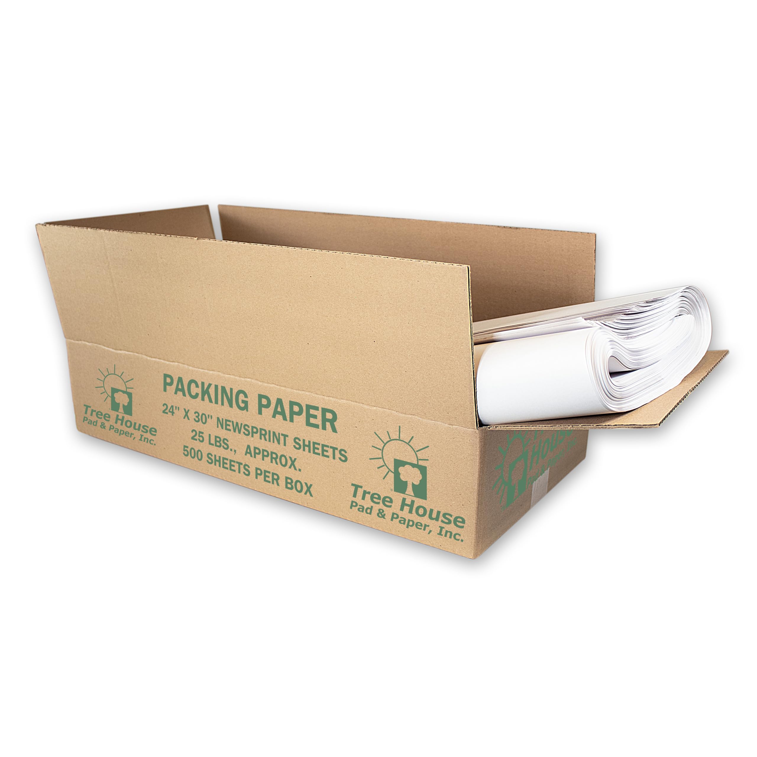 Tree House Pad & Paper | Fogli di carta da imballaggio 61 x 76,2 cm | 11,3 kg di carta da giornale | 500 fogli | Realizzato per trasloco, imballaggio e spedizione | Materiale riciclabile | Prodotto