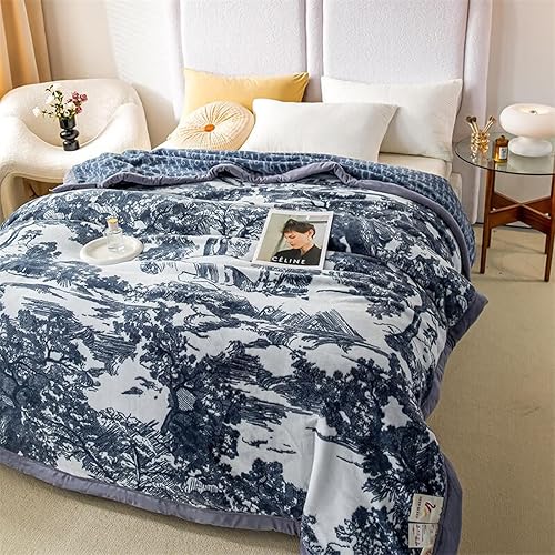 Miniatura 3 de Manta de visón coreano de tamaño individual pesada, manta de felpa de forro polar de 60 x 80 pulgadas, súper suave y cálida para todas las