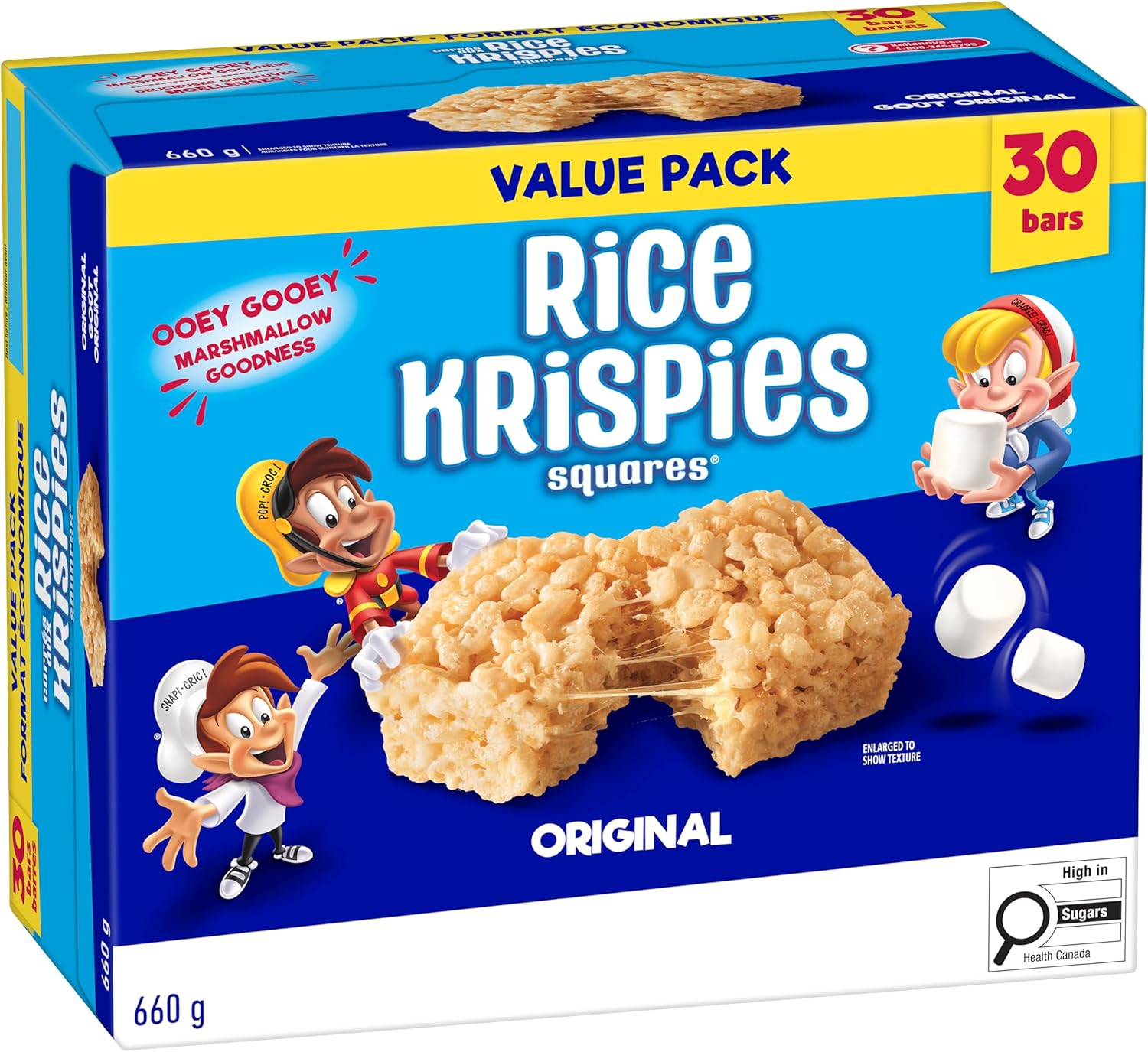 Kellogg's Rice Krispies Square Bars 660g Jumbo Pack-Original, 30 Cereal Bars {Imported from Canada}