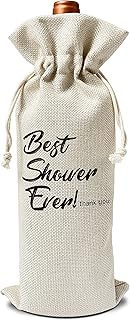 Shower Host Wine Gift Bags - Hostess Gift, Best Shower Ever, Baby Shower Host Gift, Bridal Shower Host Gift - Reusable Burlap With Drawstring Gift Bag (5.5"x 13.5")-1 Pcs/jiu052