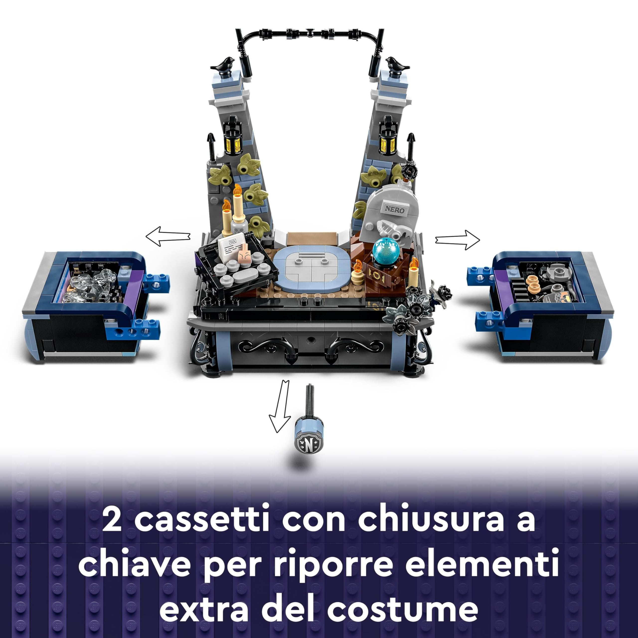 LEGO Wednesday Personaggio di Mercoledì Addams, Modellino da Costruire di Personaggio Snodabile con Mano e Accessori, Giochi Creativi per Bambini e Bambine da 10 Anni, Regalo da Collezione 76780