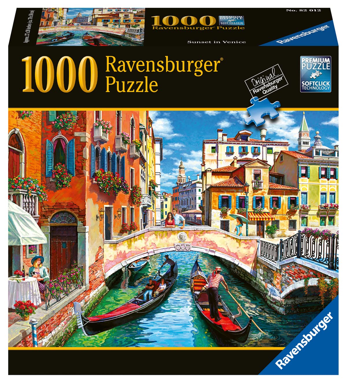 Ravensburger Sunset in Venice - Puzzle da 1000 pezzi per adulti - 82012 - Ogni pezzo in esclusiva tecnologia Softclick significa che i pezzi si adattano perfettamente
