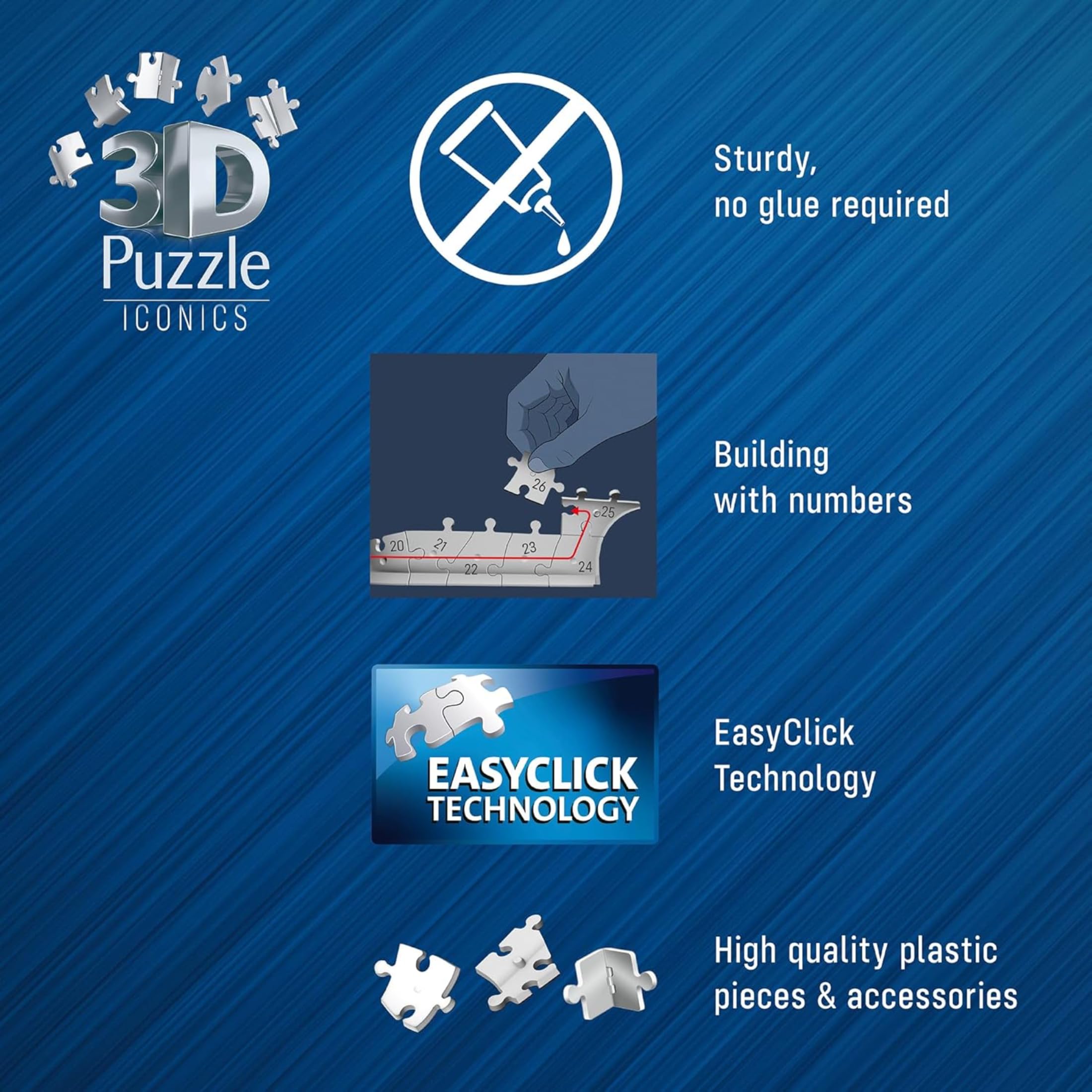 Ravensburger - Puzzle 3d Iconics Torre Eiffel LED | Puzzle 3d Bambini 8 Anni | Modellismo Da Costruire Adulti Di 216 Pezzi | Regalo Adulti E Bambino 8 Anni E Più | Idee Regalo