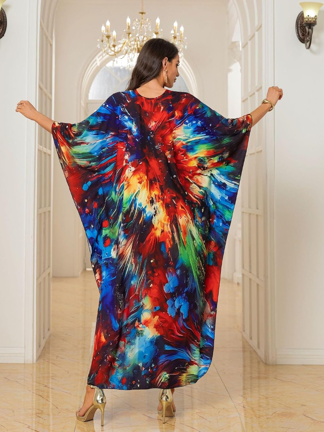 Kaftan Dress for Swimwear Women Plus Size Bathing Suit Cover Up Beach Robe - Image 7