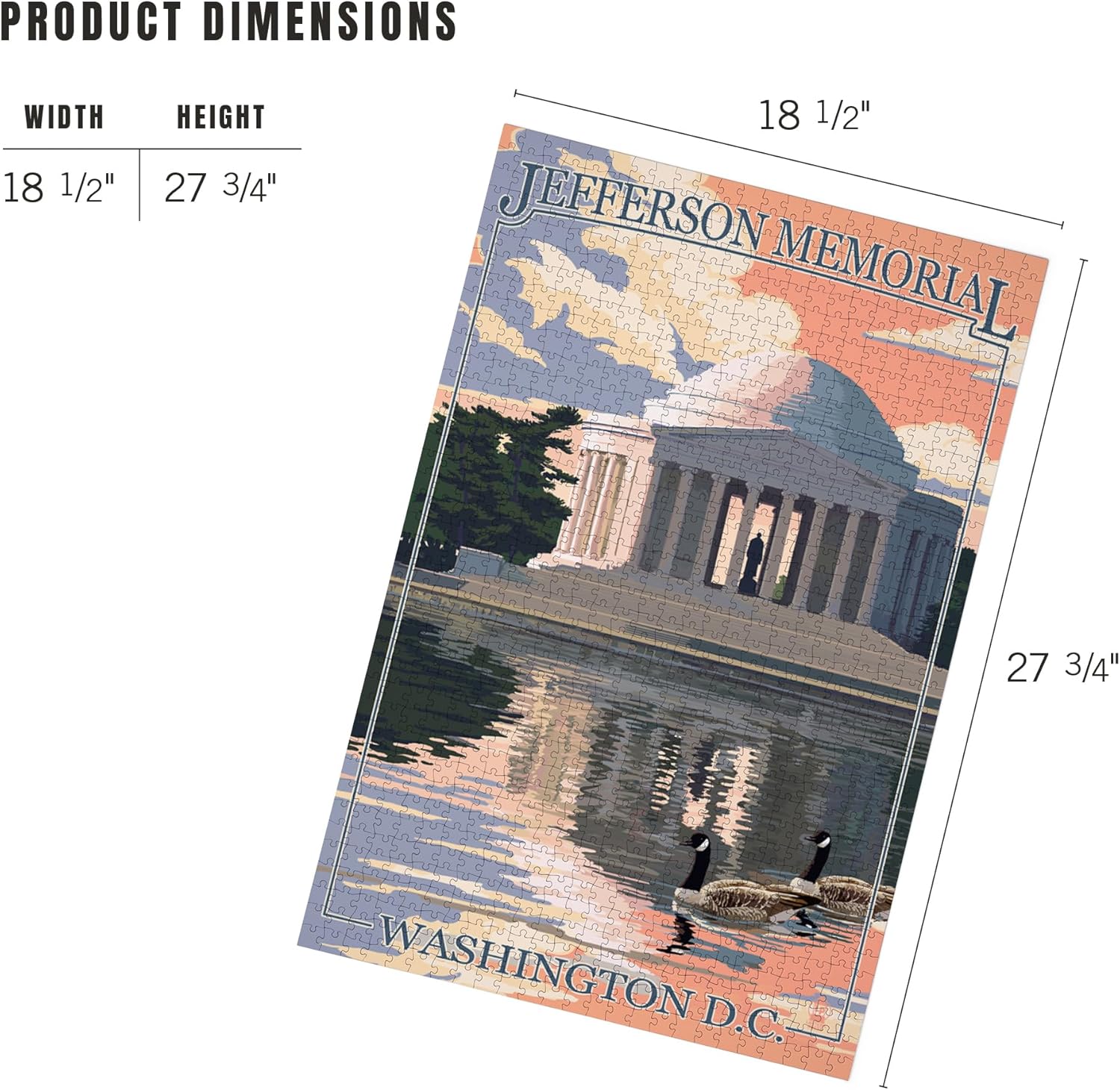 Washington, DC, Jefferson Memorial (1000 Piece Puzzle, Challenging Jigsaw Puzzle for Adults, Made in USA)