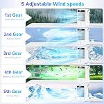 Portable air conditioner, 4-in-1 Evaporative Air Cooler,1500ML Air Conditioner Portable with 5 Wind Speed 7 Colors Light,Personal Cooling Fan for Bedroom Office RV(White)